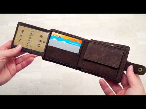 Sleek Bifold Cork Wallet with Snap Button BAG-2002