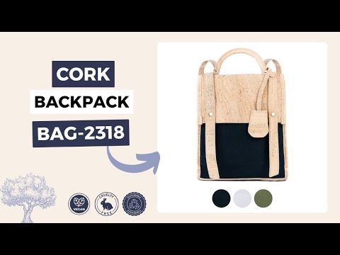 Eco-Friendly Small Cork and Canvas Backpack for Women BAG-2318