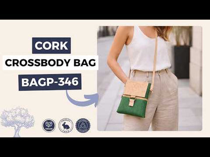 Cork Crossbody Bag - Vegan Fold-Over Messenger Bag BAGP-346
