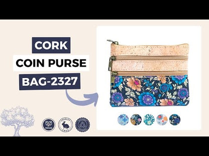 Chic Printed Cork Mini Wallet with Triple Zippers for Women BAG-2327