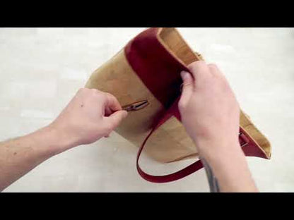 Cork with Color Charcoal style zipper women handbag BAGP-116