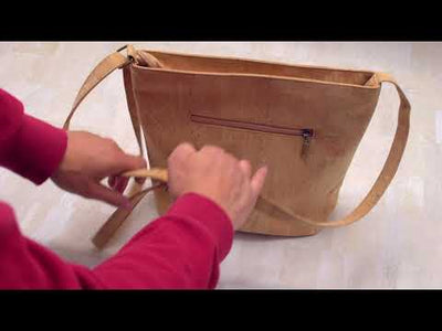 Natural&brown Cork Zipper Handbag Crossbody Lady BAGP-051-B