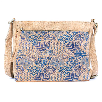 Printed Cork Crossbody Bag for Women Shoulder Purse with Zipper Pocket BAGD-603 C Flash Sales