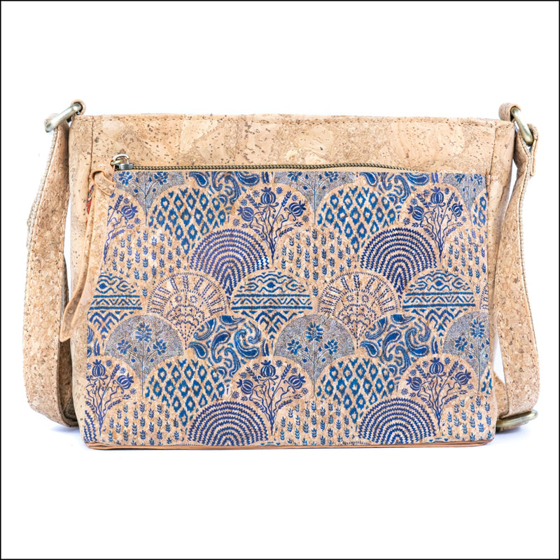Printed Cork Crossbody Bag for Women Shoulder Purse with Zipper Pocket BAGD-603 C Flash Sales