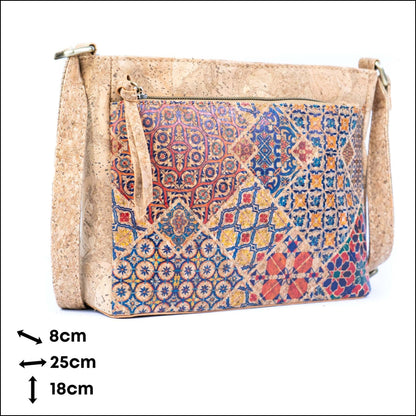 Printed Cork Crossbody Bag for Women Shoulder Purse with Zipper Pocket BAGD-603 Flash Sales