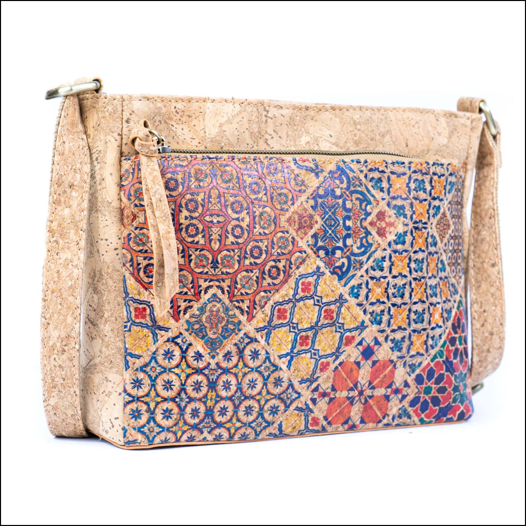 Printed Cork Crossbody Bag for Women Shoulder Purse with Zipper Pocket BAGD-603 Flash Sales