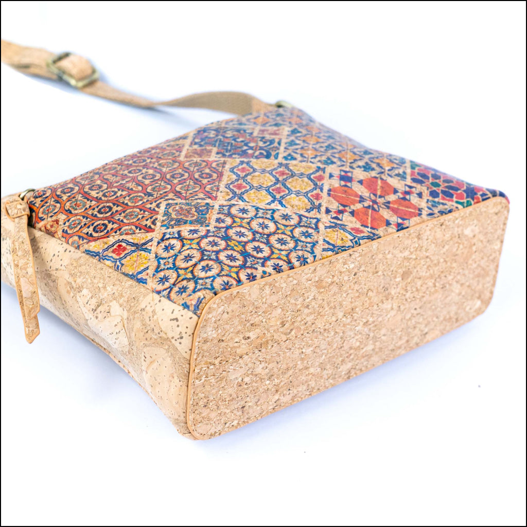 Printed Cork Crossbody Bag for Women Shoulder Purse with Zipper Pocket BAGD-603 Flash Sales
