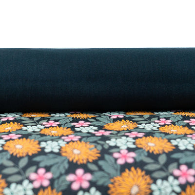 Printed Cork Fabric With Bold Chrysanthemum And Floral Design Cof-566 Cork Fabric