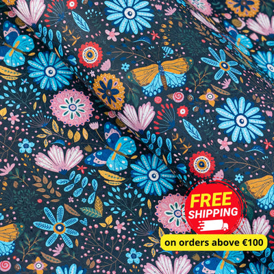 Printed Cork Fabric With Colorful Floral And Butterfly Pattern Cof-558 Cork Fabric