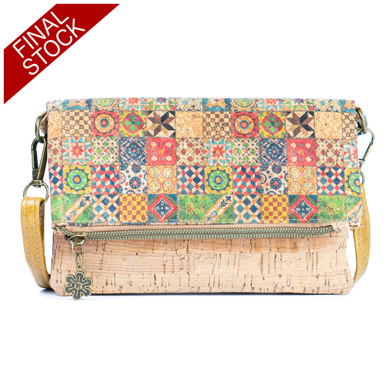 Printed Cork Foldable Crossbody And Phone Bag For Women Bagd-554 B Flash Sales