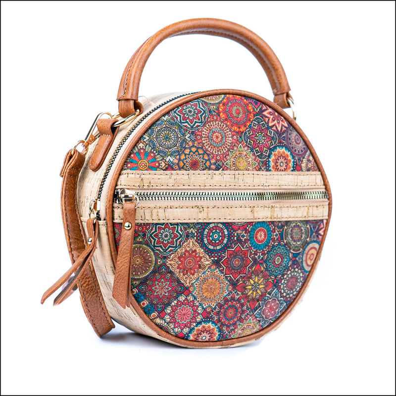 Printed Cork Round Crossbody Bag for Women BAGD-584 C Flash Sales