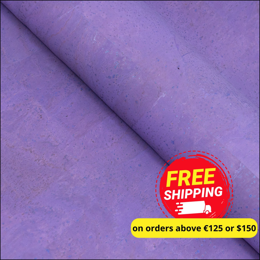 Purple Solid Cork Fabric With Black Backing 0.9Mm Thickness Cof - 524 - A Cork Fabric