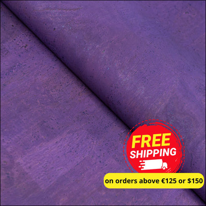 Purple Solid Cork Fabric With Black Backing 0.9Mm Thickness Cof - 524 - B Cork Fabric