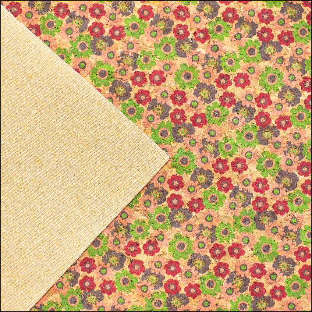 Quirky Florals Cork Fabric- Cof-403-A Cork Fabric