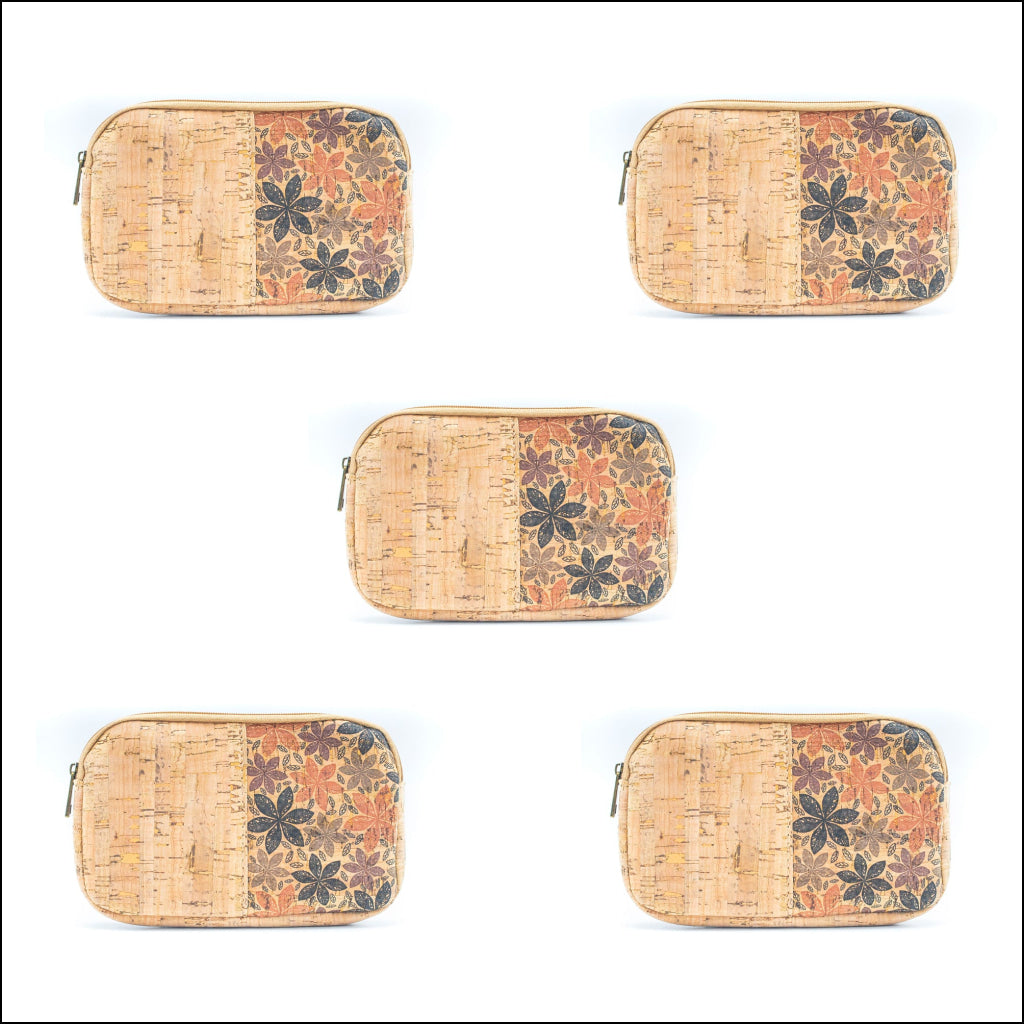 Rectangular Cork Print Women’s card coin Purses BAG-036 (8units） 8Units Flash Sales