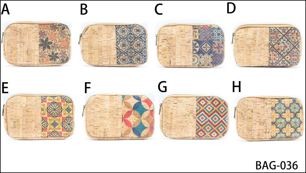 Rectangular Cork Print Women’s card coin Purses BAG-036 (8units） 8Units Flash Sales