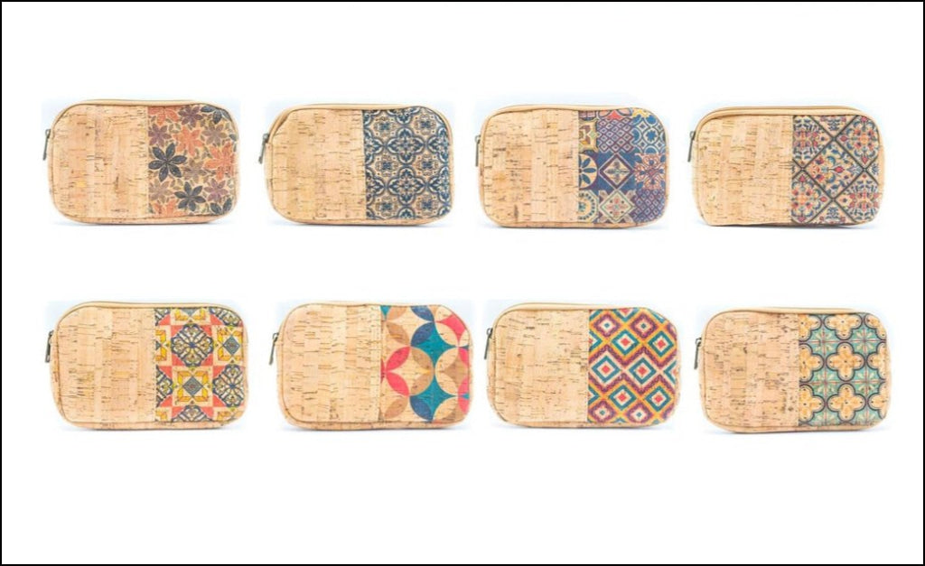 Rectangular Cork Print Women’s card coin Purses BAG-036 (8units） 8Units Flash Sales