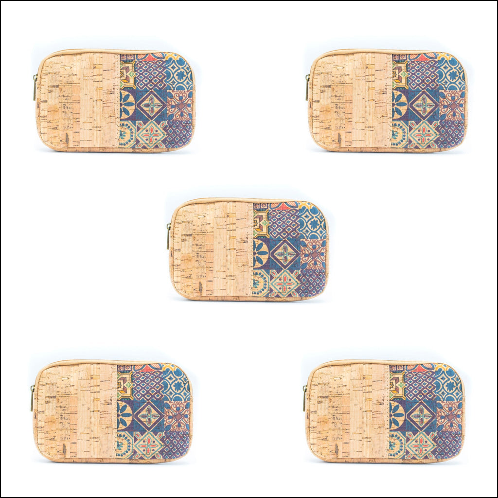 Rectangular Cork Print Women’s card coin Purses BAG-036 (8units） 8Units Flash Sales