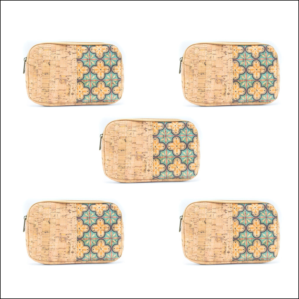 Rectangular Cork Print Women’s card coin Purses BAG-036 (8units） 8Units Flash Sales