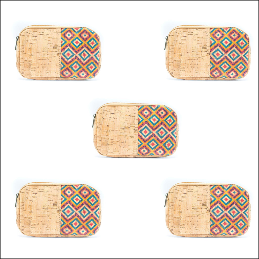 Rectangular Cork Print Women’s card coin Purses BAG-036 (8units） 8Units Flash Sales
