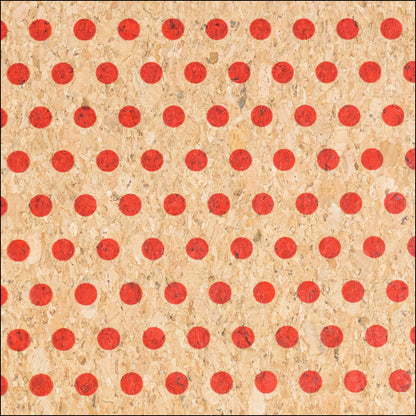 Red Dots Pattern Cork Fabric COF-787 1/2M (138*50 cm / 54*19 inches) cork fabric