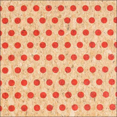 Red Dots Pattern Cork Fabric COF-787 1/2M (138*50 cm / 54*19 inches) cork fabric
