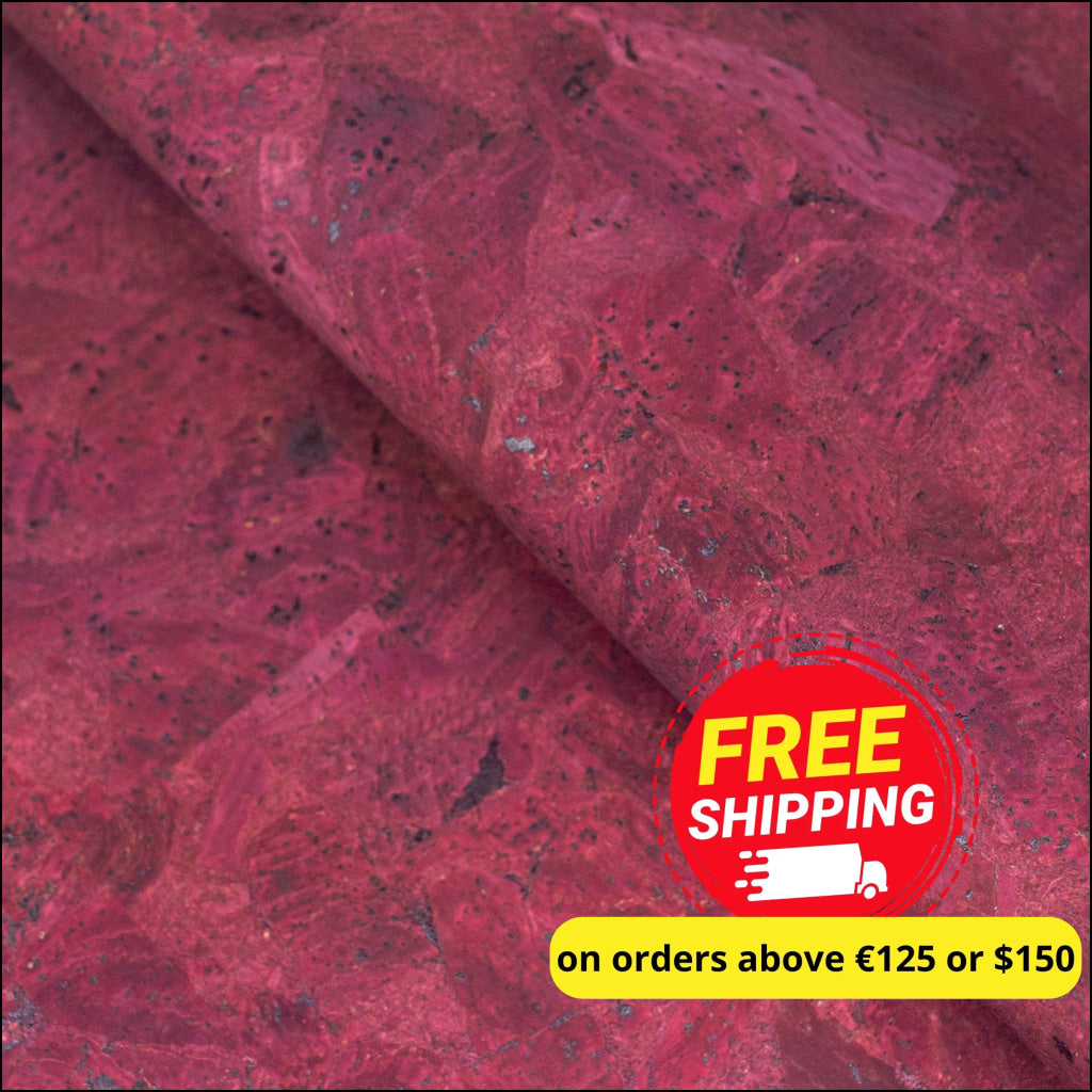 Rich Magenta Wine Red Cork Fabric Texture Cof-491 Cork Fabric
