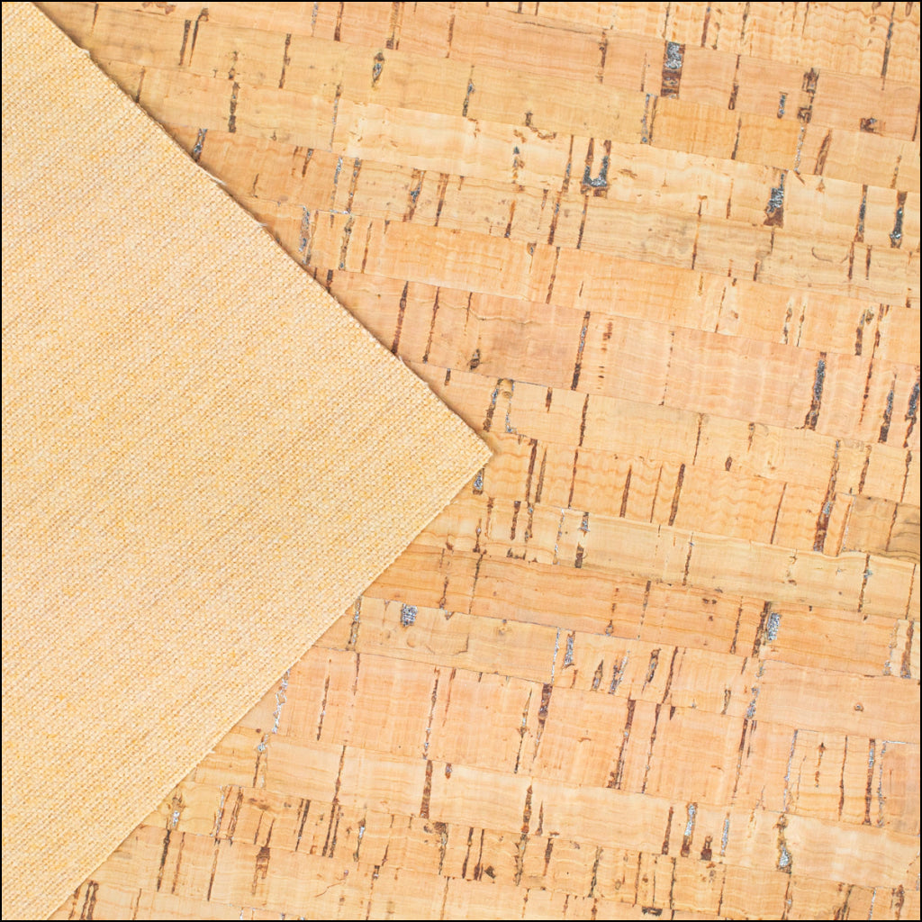 Rustic Cork Fabric With Silver Flecks Cof-470