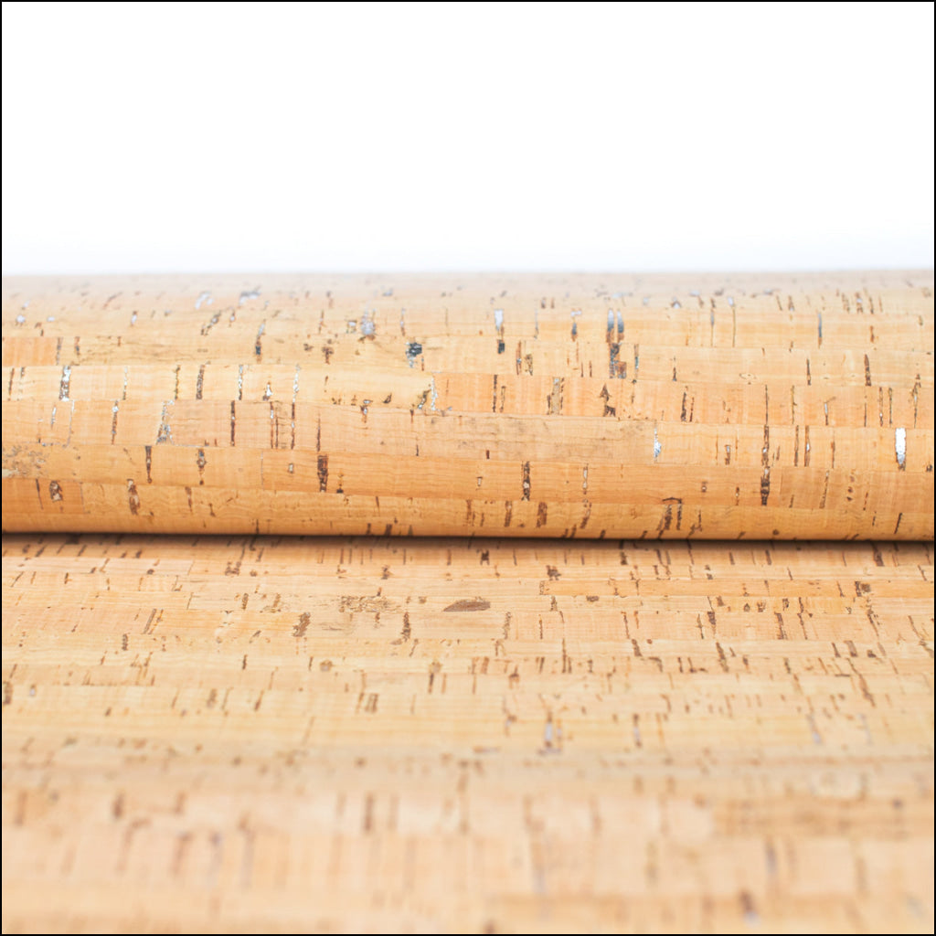 Rustic Cork Fabric With Silver Flecks Cof-470