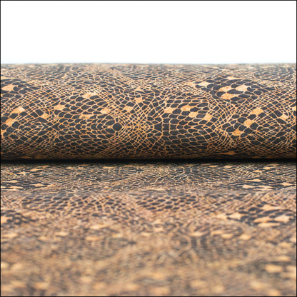 Serpent Skin Pattern Printed Cork Fabric Material Cof-312-A Cork Fabric