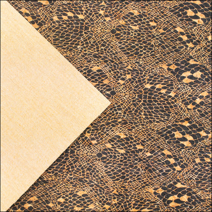 Serpent Skin Pattern Printed Cork Fabric Material Cof-312-A Cork Fabric