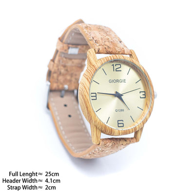 Stylish Casual Watch with Natural Cork Watch Strap WA-360