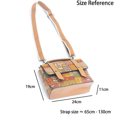 Natural Cork printed pattern women's messenger bag BAGD-345