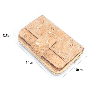Natural Cork Zip-Around Wallet for Women BAG-2202