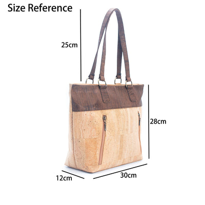 Cork with Color Charcoal style zipper women handbag BAGP-116