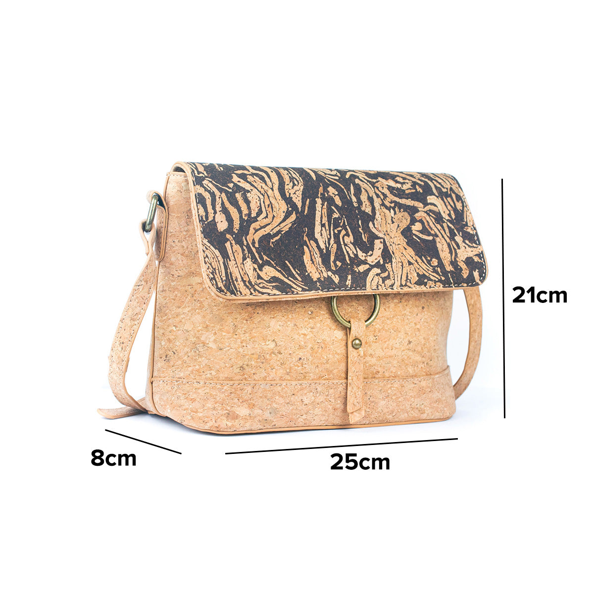 Cork and Coffee Bean Fusion Unisex Crossbody Bag BAG-2289