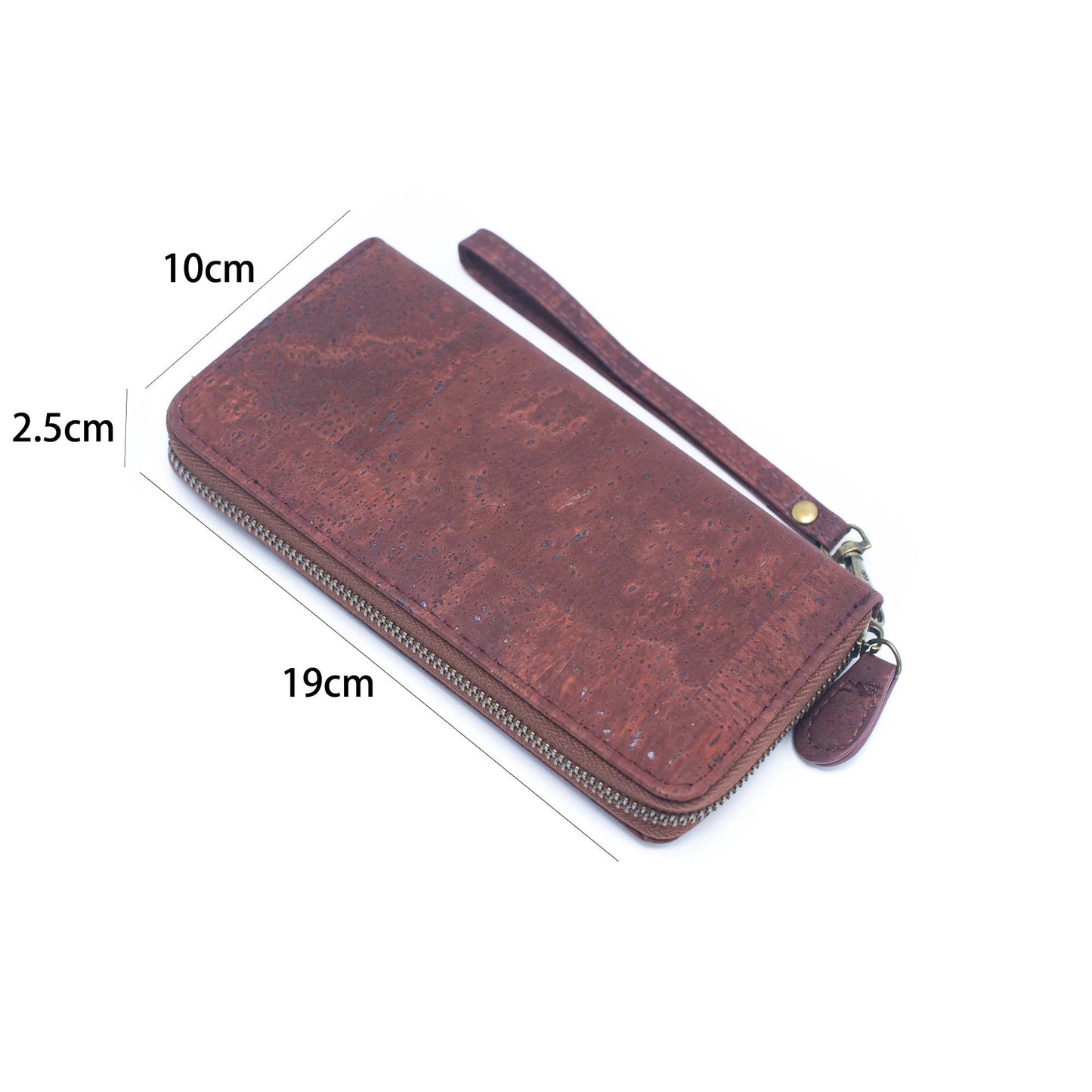 Brown Blue and black women cork card wallet with hand strap BAG-2206