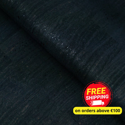 Solid Black Cork Fabric With Backing 0.76Mm Thickness Cof - 534 - C Cork Fabric