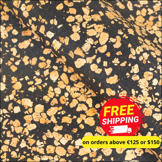 Speckled Black Cork Fabric Cof-496 Cork Fabric