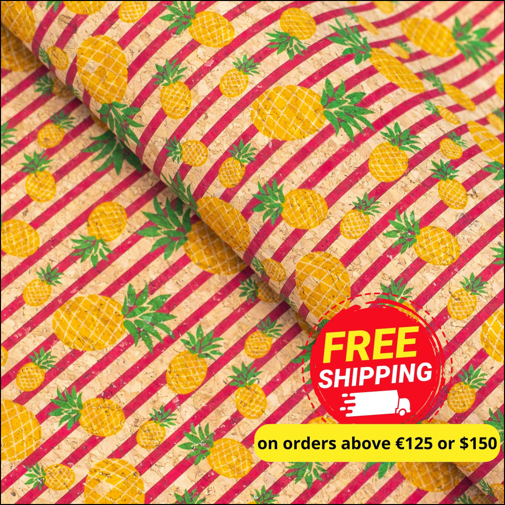 Striped Pina Cork Fabric Cof-239-A Cork Fabric