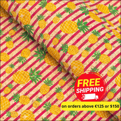 Striped Pina Cork Fabric Cof-239-A Cork Fabric