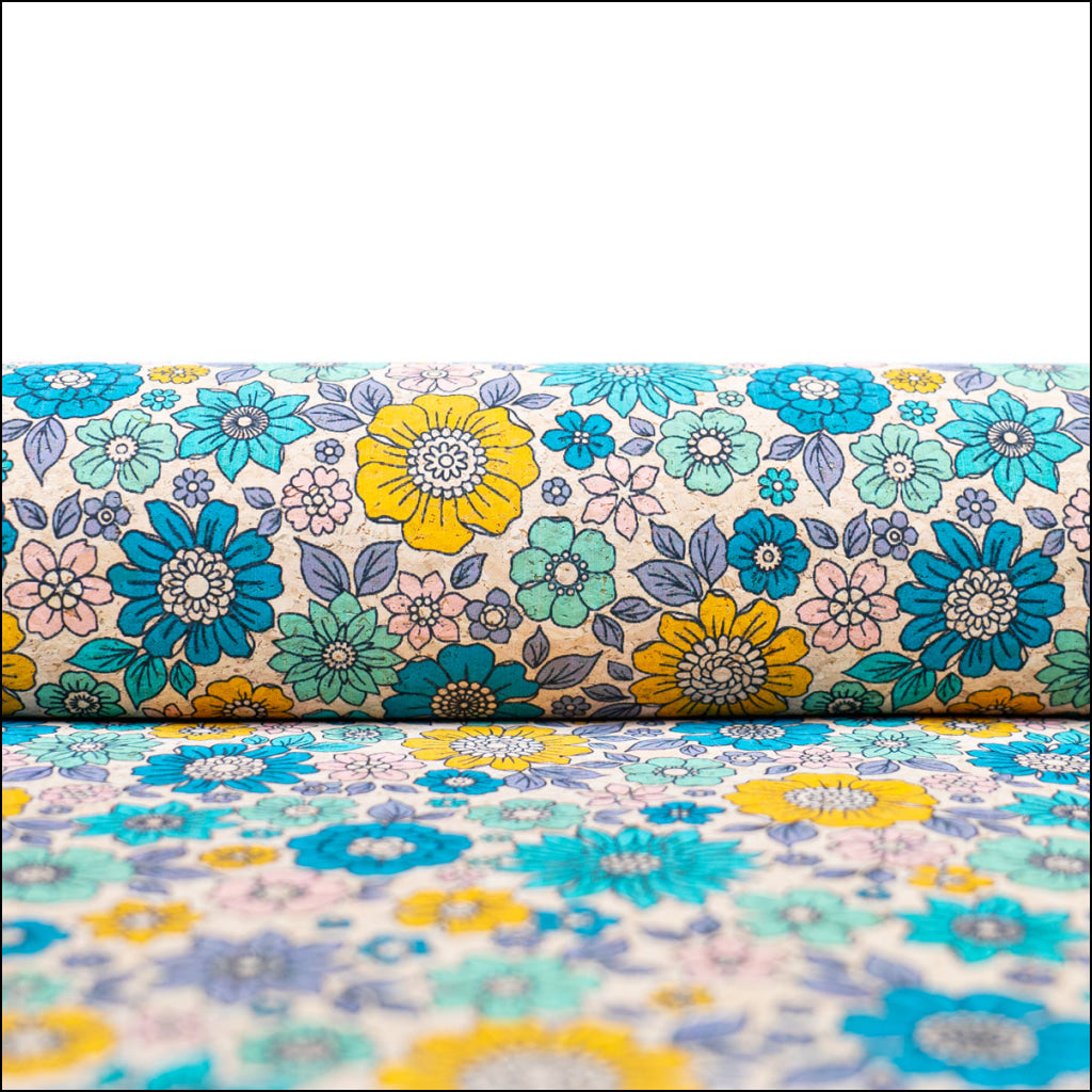 Sunny Floral Cork Fabric Cof-553 Cork Fabric