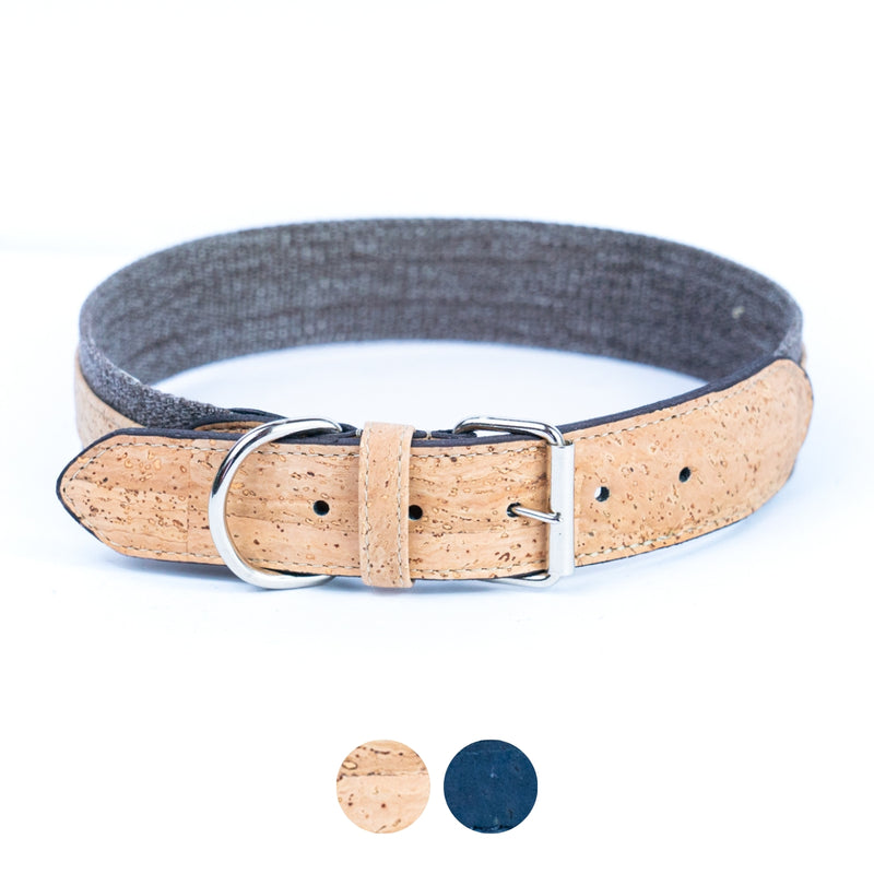 Cotton Linen and Cork Dog Collar L-1073