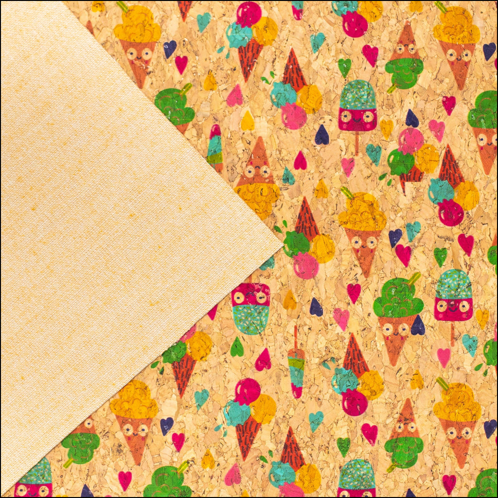 Sweet Popsicle- Printed Cork Fabric- Cof-193 Cork Fabric