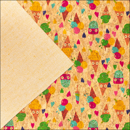 Sweet Popsicle- Printed Cork Fabric- Cof-193 Cork Fabric