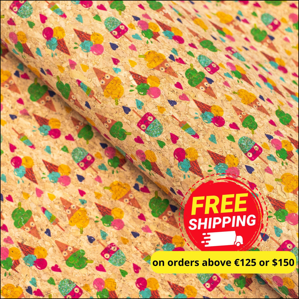 Sweet Popsicle- Printed Cork Fabric- Cof-193 Cork Fabric