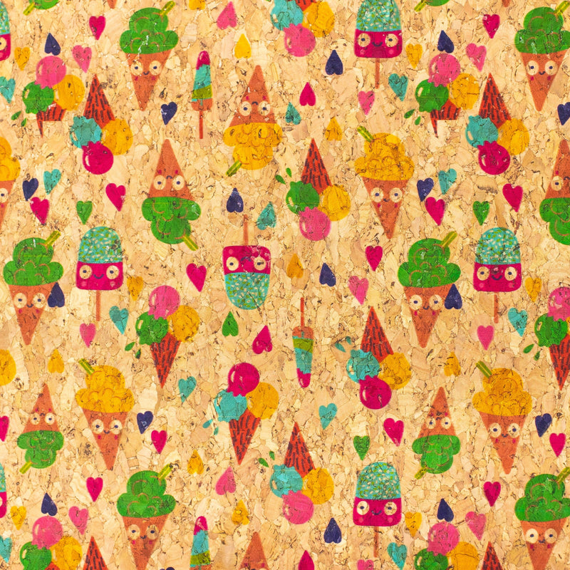 Sweet Popsicle- Printed Cork Fabric- Cof-193 Cork Fabric