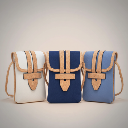 Three Cork Canvas Small Crossbody Bags Professional Photo
