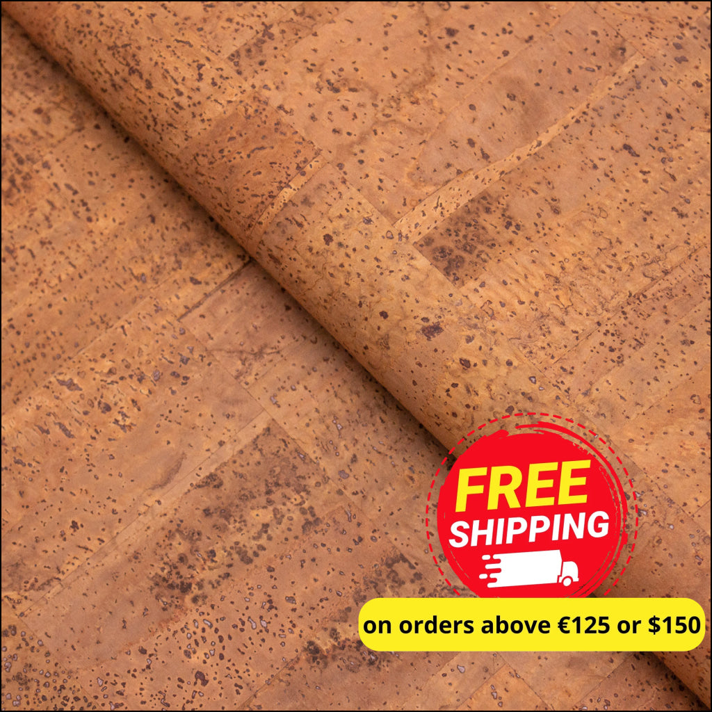Tobacco Brown natural Portuguese cork fabric COF-229 cork fabric