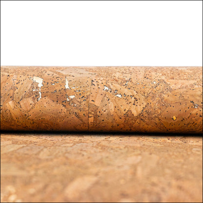 Tobacco-Hued With Gold Accents: 0.77Mm Cork Fabric In Black Backing Cof-547 Cork Fabric